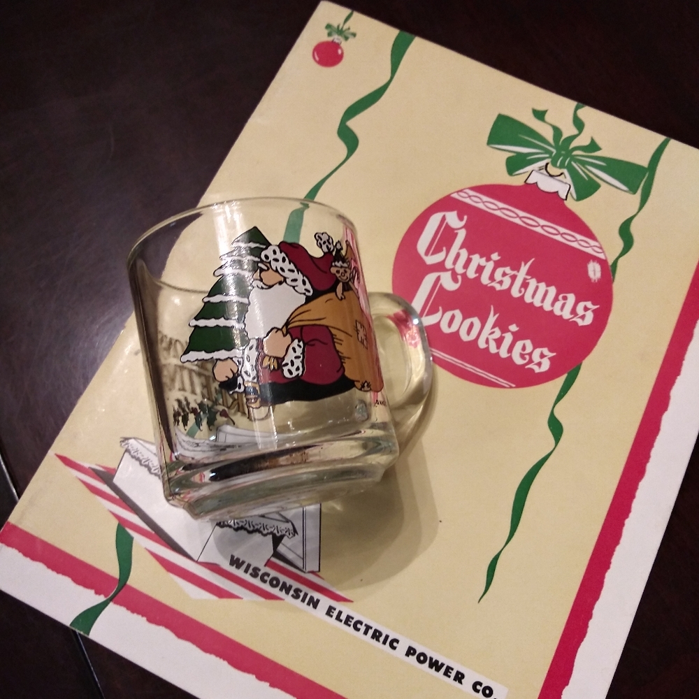 Santa's Glass Christmas Mug for Milk and Cookies